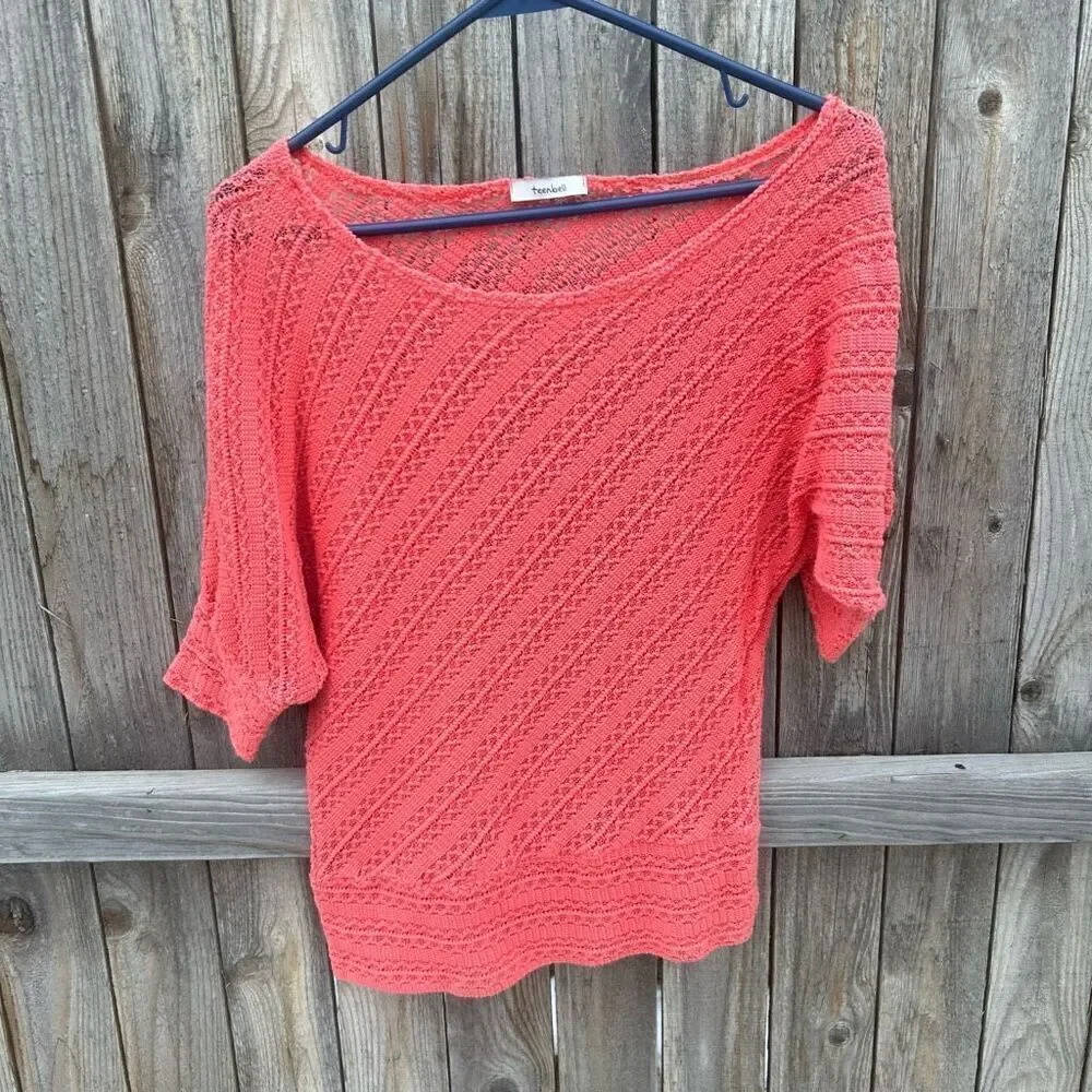 Teenbell crochet sweater short sleeve size small